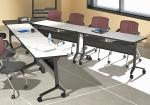 V-Shaped Conference Table Configured from Flip-Top Modular Conference Tables