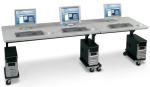 Mobile Computer Training Tables in 3 Widths Are Height Adjustable