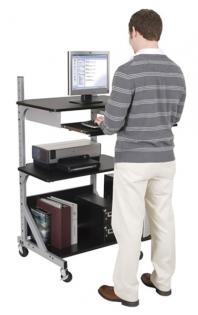 Adjustable-Shelf Sit-Stand Workstation Ideal for Fixed Height Standing Computer Desk