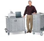 Locking Mobile Laptop Storage Cart for Transport, Security and Charging