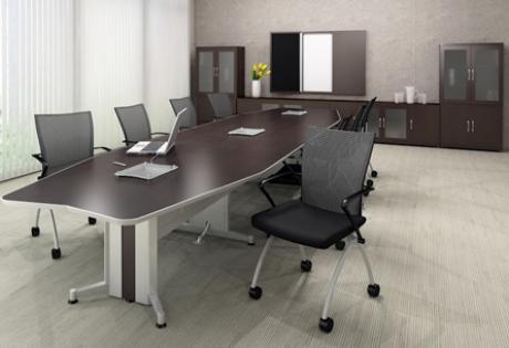 Long Conference Table with Data Ports and Power: 3 Styles, Multiple Lengths