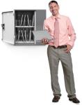 Anthro YESMLCGMPW Laptop Cabinet Stores and Charges Up To 12 Mini-Laptops